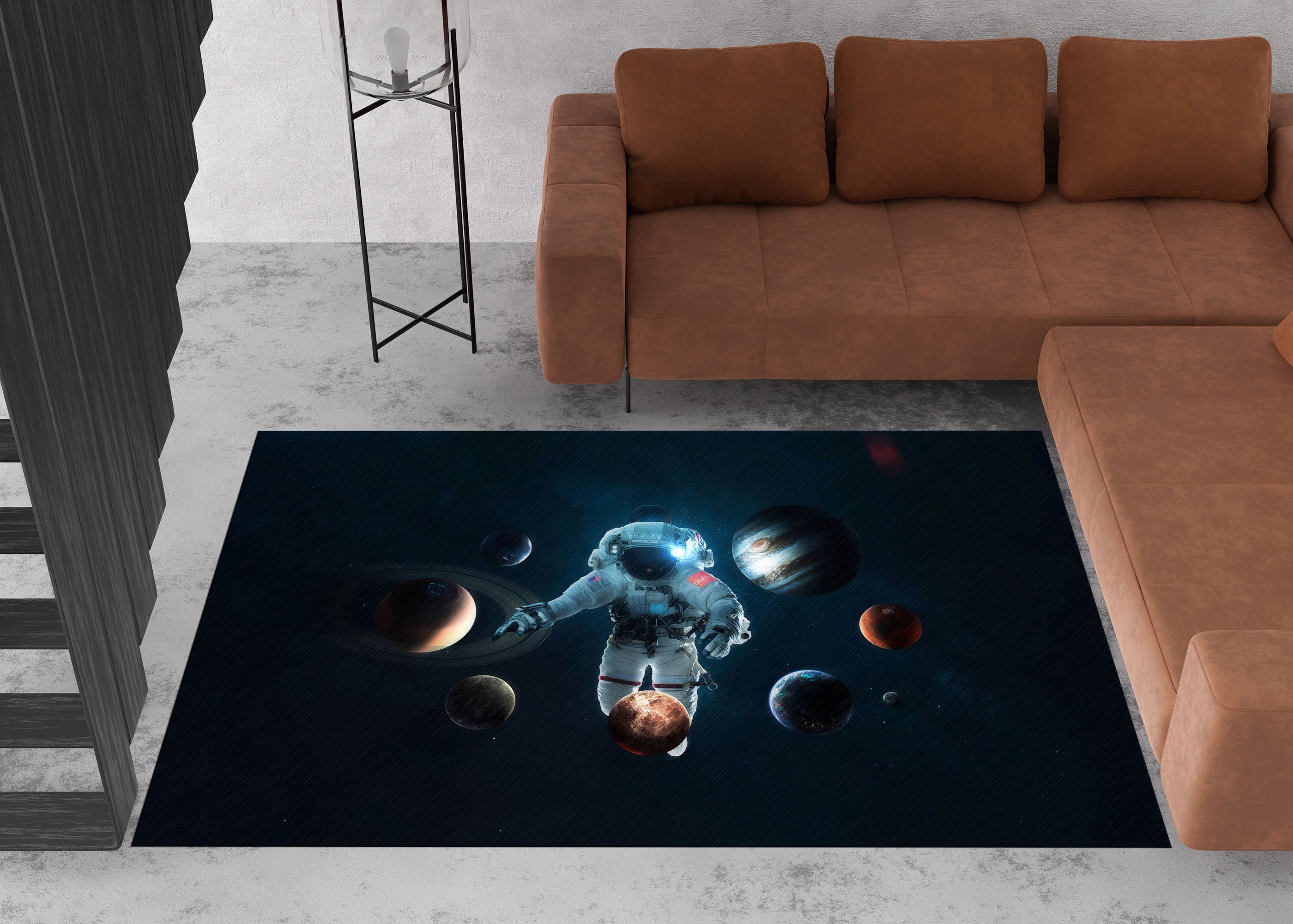 Space Monkey Rug Astronaut Rug, Solar System Rug, Space Rugs, Kids Rugs, Kids Room Rug ...