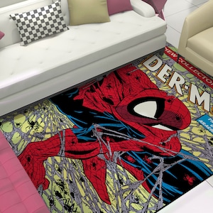 Spiderman Teppich, Cartoon Teppich, Kinderzimmer Teppich, Superhelden Teppich, Housewarminggeschenk, Korridor Teppich, Cartoon Teppich, Personalisierte Geschenke,