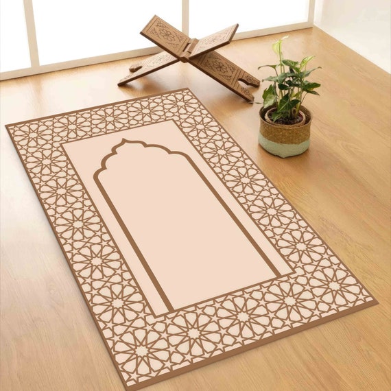 茶色の祈り用ラグ、ベージュの祈り用ラグ、礼拝用ラグ