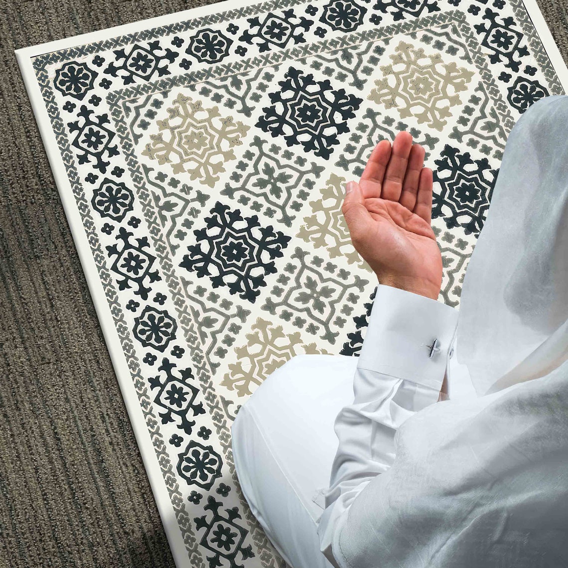 Custom Prayer Rugs Beige Prayer Rug, Gray Prayer Rug, Mosque Accessories, Islamic Rug ...