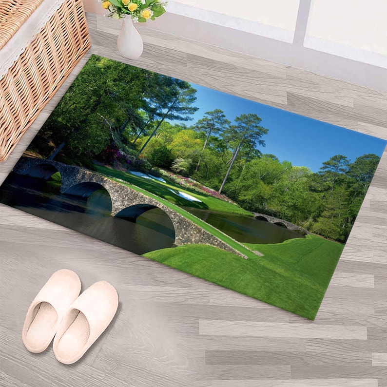 Golf Ramp Rug Green Field Rug, Golf Club Landscape Rug, Personalized Rug, Custom Rug ...