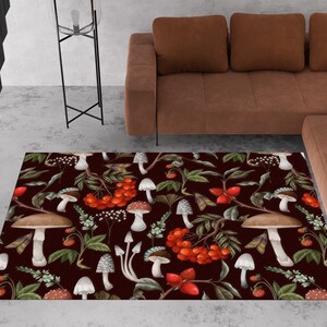 Mushroom Rugs, Colorful Rugs, Mushroom Rug, Modern Rugs, Kitchen Rug, Personalized Rug, Wall Hanging Rug, Living Room Rug, Office Decor Rug, image 4