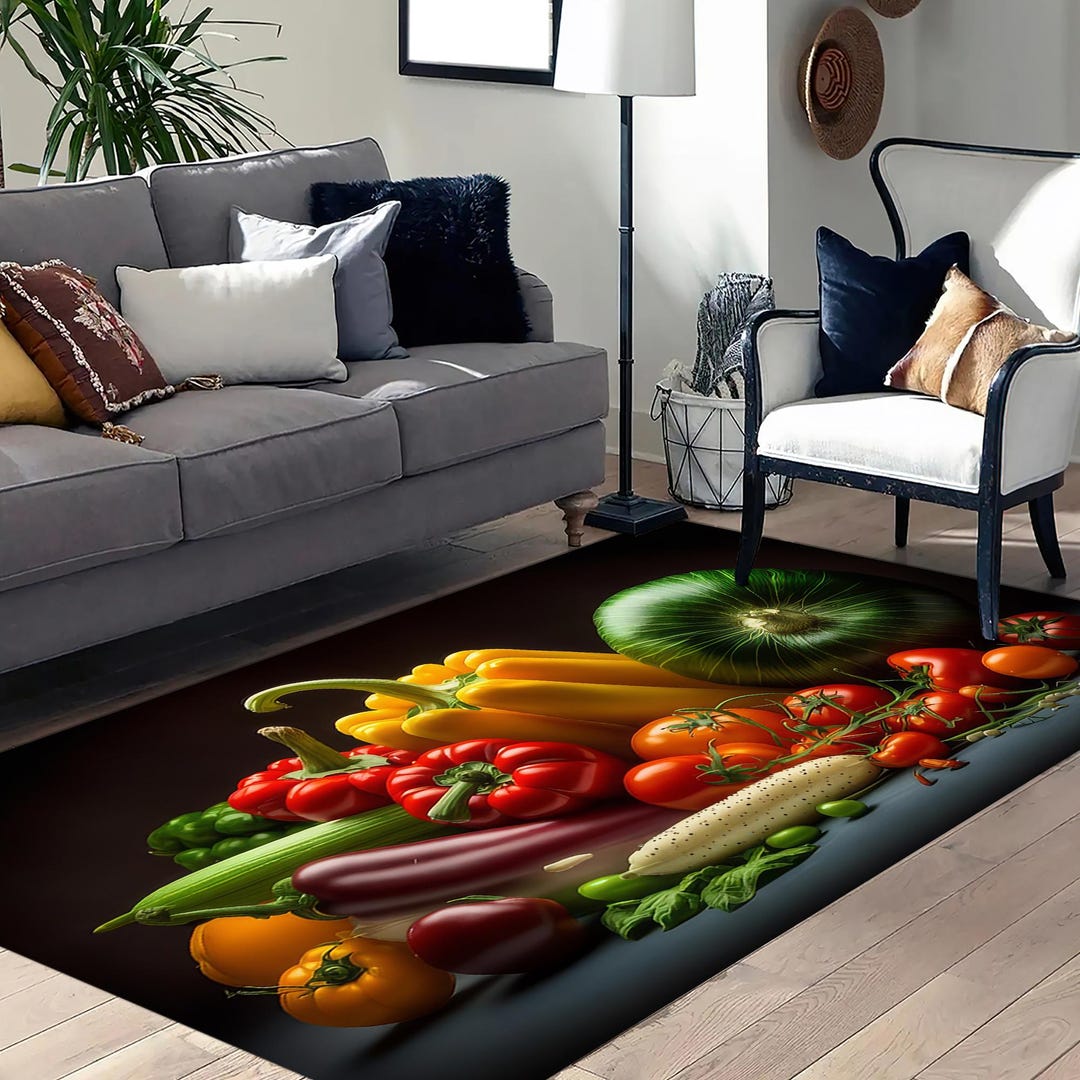 Vegetables Rugs, Kitchen Rug, Nutritious Foods Rugs, Modern Rugs ...