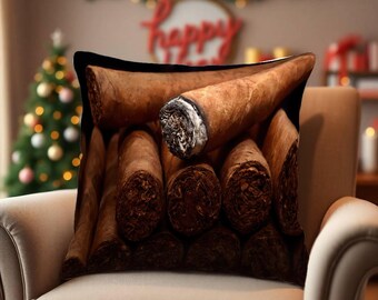 pillow man rolling cigarette Smoking Pillow, Cigar Rolling, Tobacco Art, Bar Decor, Man Cave Pillow,  Vintage Style, Masculine Decor, Rustic Cushion, Modern Pillow,