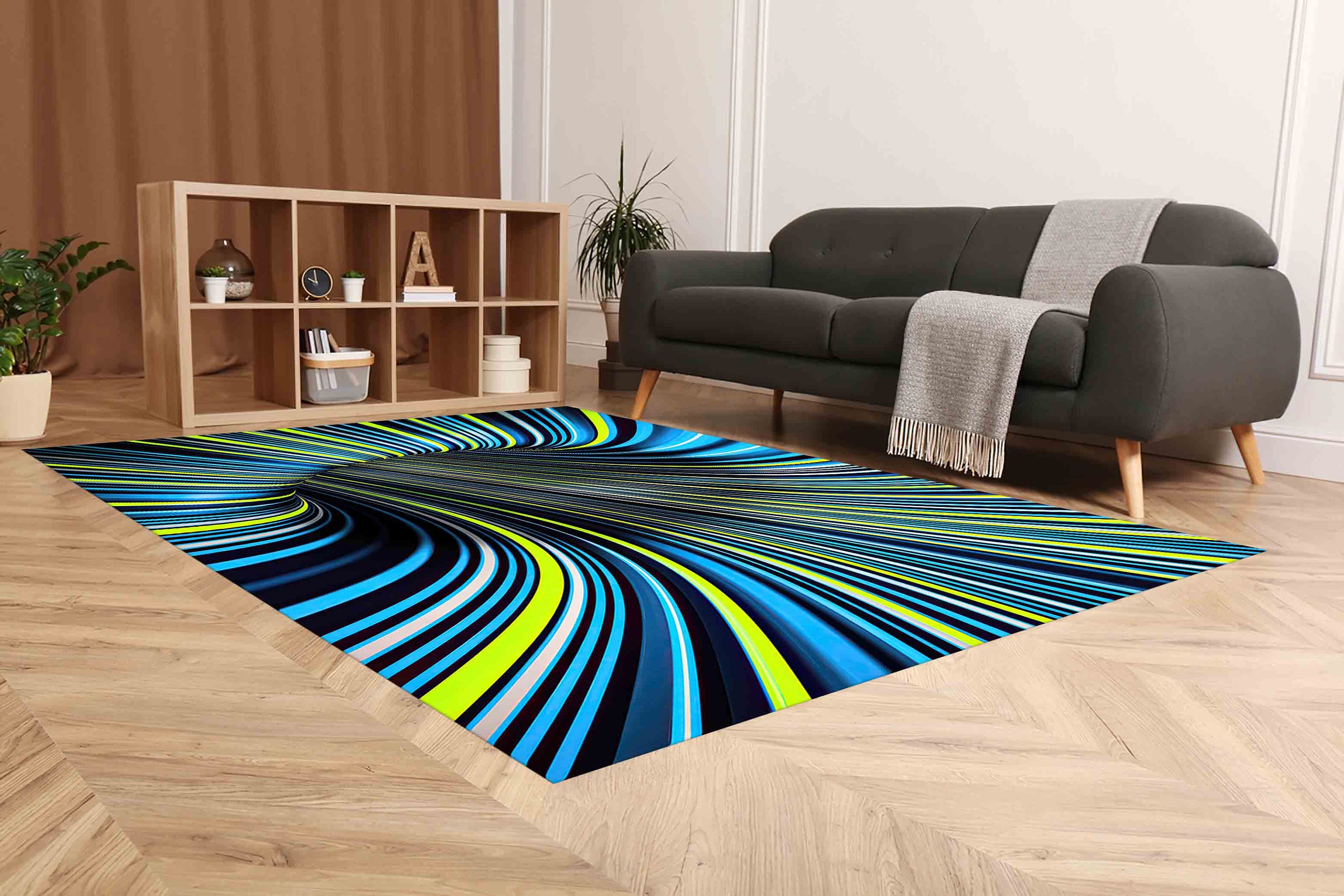 Three Dimension Design Rugs 3D Optical Illusion Rug, Modern Printed Vortex Design, Anti-slip - Etsy