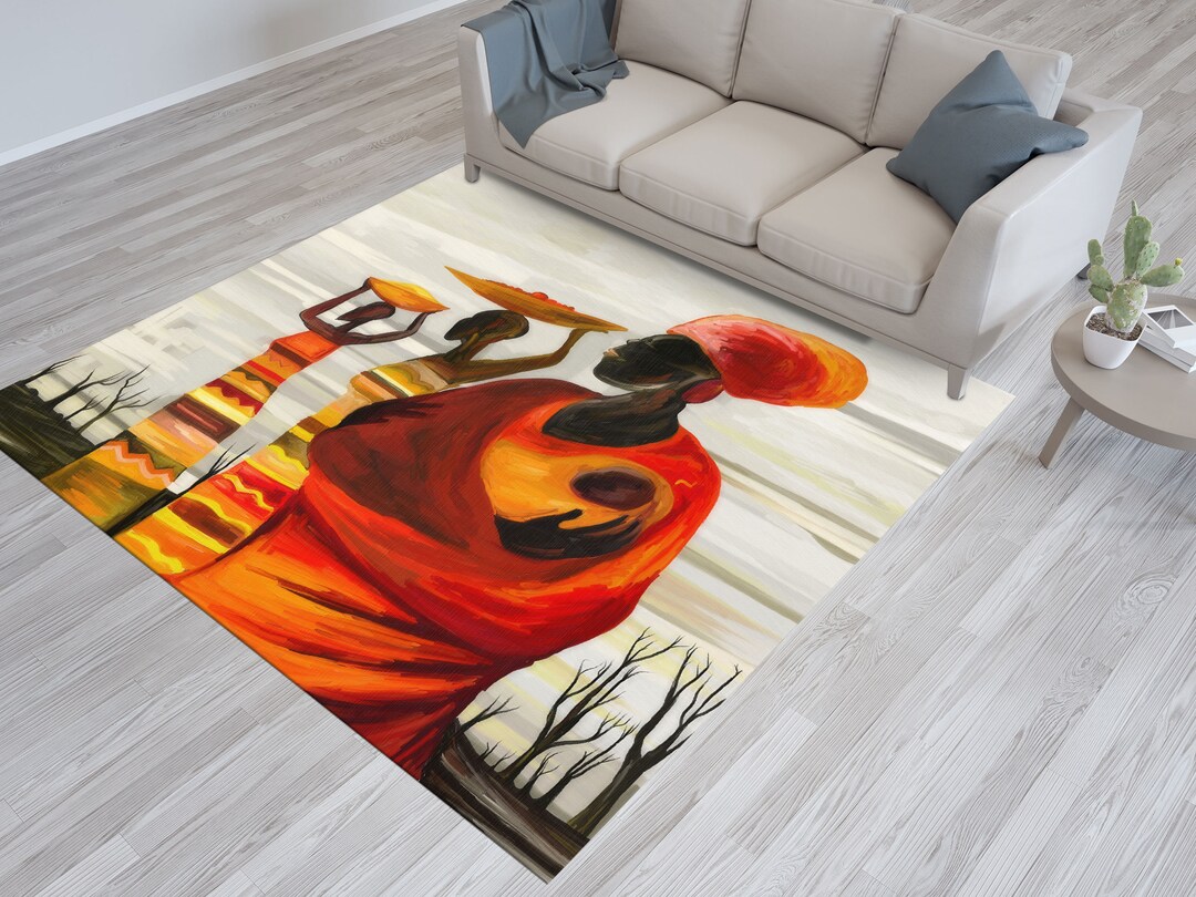 African Wall Rug African Woman With Baby Rug, African Woman Rugs, Trendy Rugs, African ...