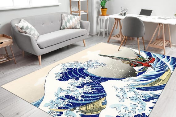 The Legend of Zelda Windwaker the Great Wave off Kanagawa Rug, the