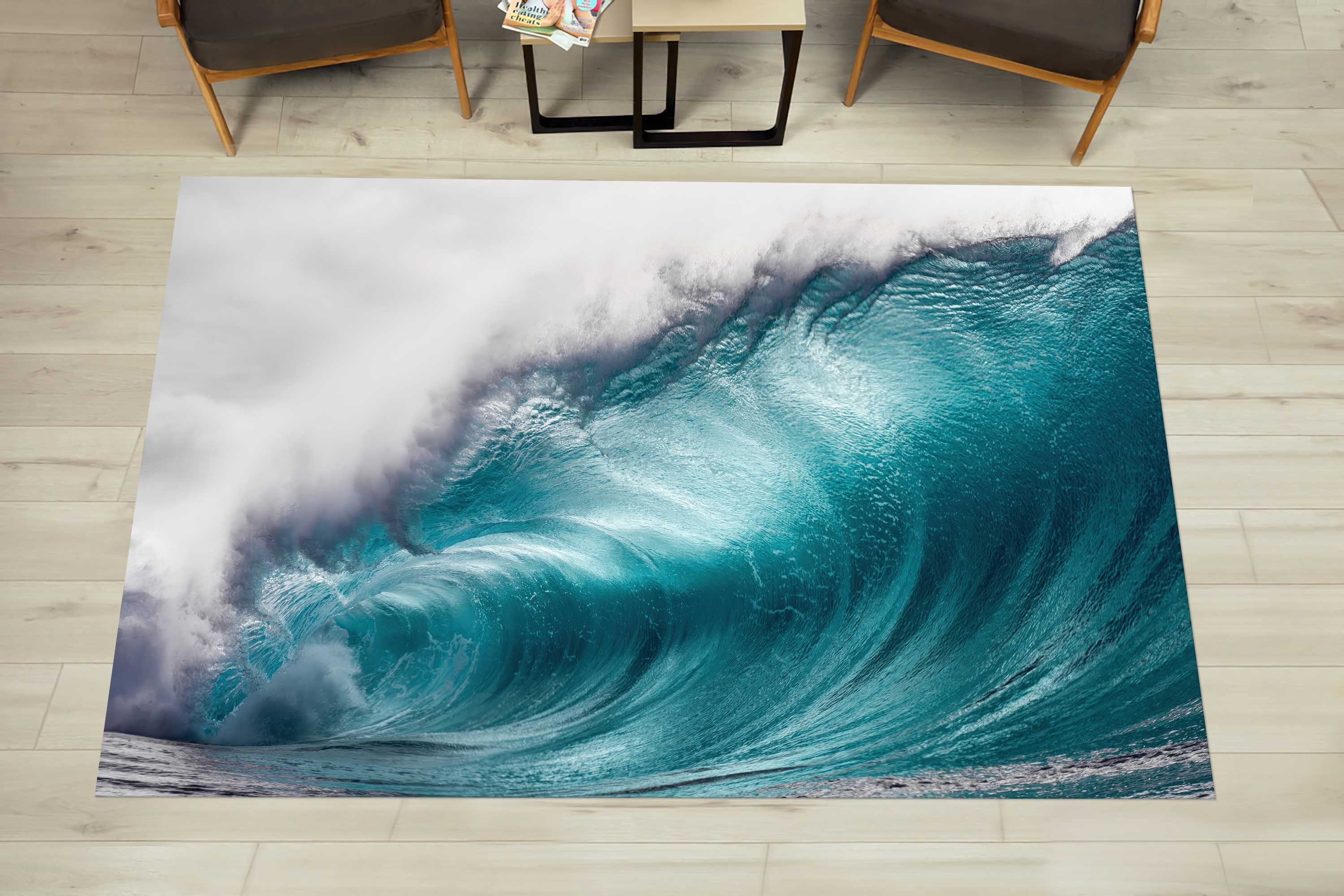 Water Rug Design Water Wave Rugs, Ocean Rugs, Blue Rugs, Landscape Rugs, Gift Rug, Thin ...