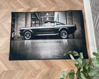 The Ford Mustang Rug, Ford Mustang Rugs, Mustang Rug, Garage Rugs, Bath Rug, Car Mat, Bathroom Rug, Small Rug, Bedroom Rug, Door Mat,