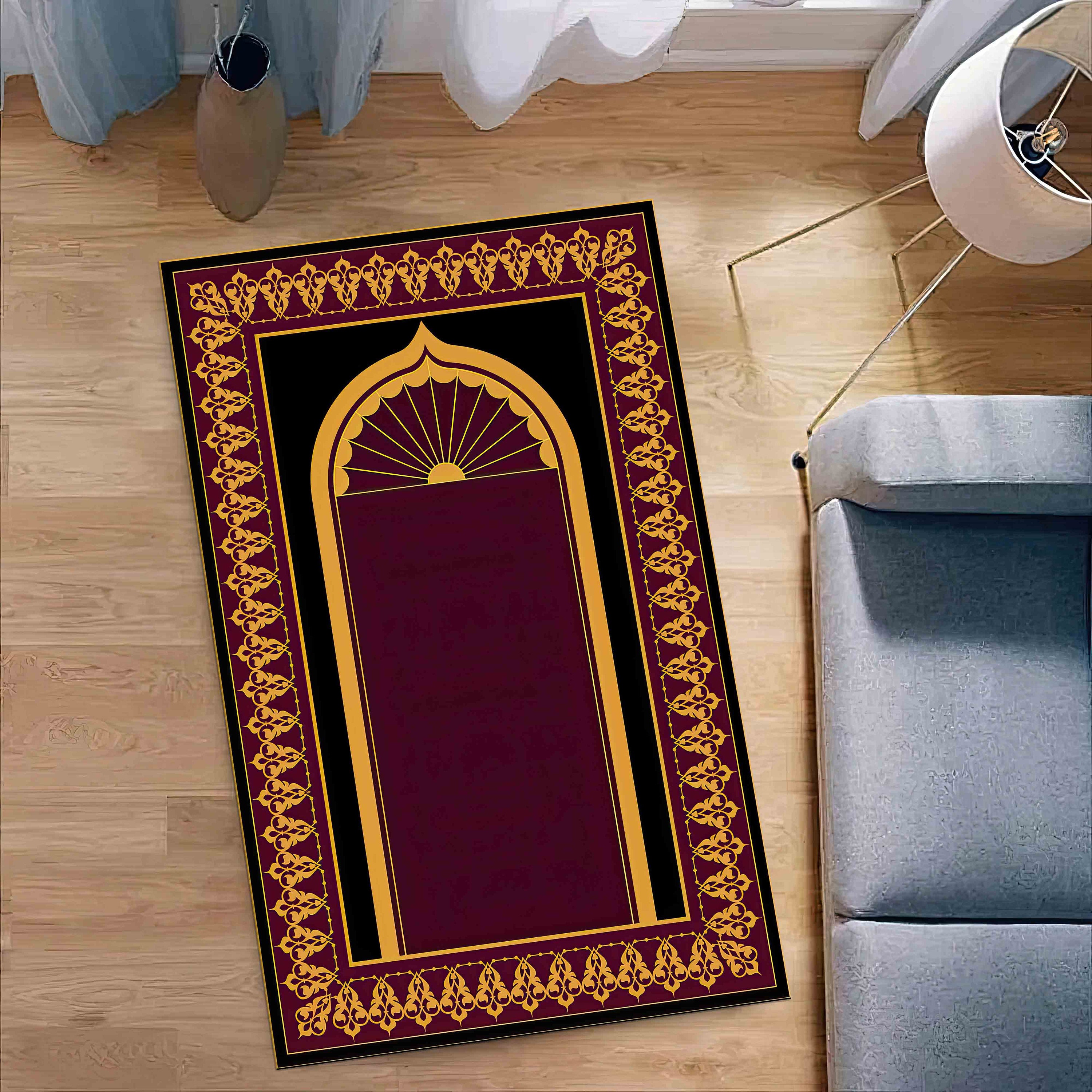 Red Prayer Rug, Yellow Prayer Rug, Spiritual Rug, Machine Washable Rug ...