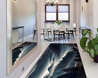 Mountain Rug, Landscape Rug, Farmhouse Rug, Tree Rug, Nature Rug, Loft Rug, Modern Rug, Rustic Rug, Artistic Rug, Decorative Rug
