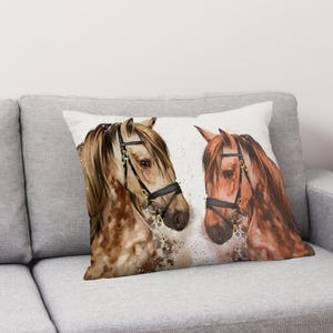 Gift Pillow, Animal Pillow Case, Brown Horse Pillow Sham, Abstract Pillow Case, Custom Pillow, Coastal Pillow Case, Decorative Cushion,