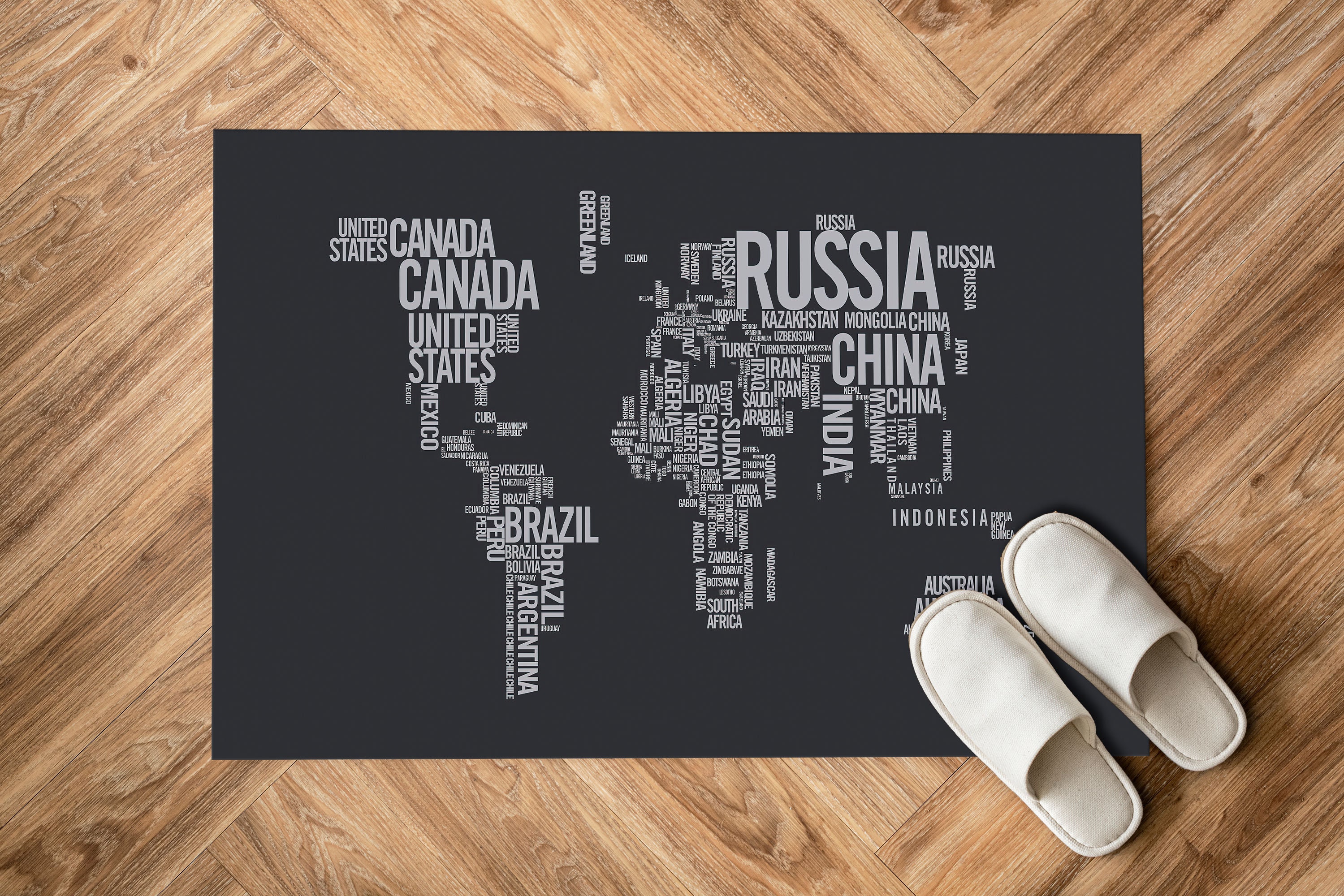 Word Rug World Map Rugs, Modern Word Map Rug, Classroom Rug, Map Rug, Bath Rug ...