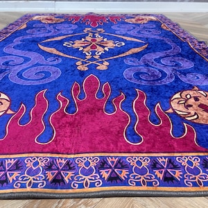 Aladdin's And Flying Carpet Rugs, Flying Carpet Rugs, Aladdin Rug, Modern Rugs, Salon Decor Rug, Entryway Rug, Patterned Rug,Gift For Home image 2