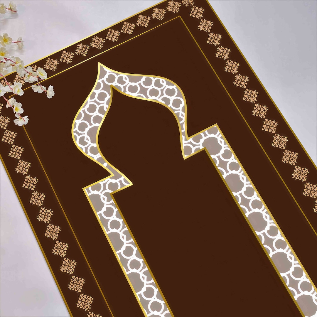 Prayer Rug Basic Brown Brown Prayer Rug, Gold Prayer Rug, Religious Rug, Islamic Rug, Prayer ...