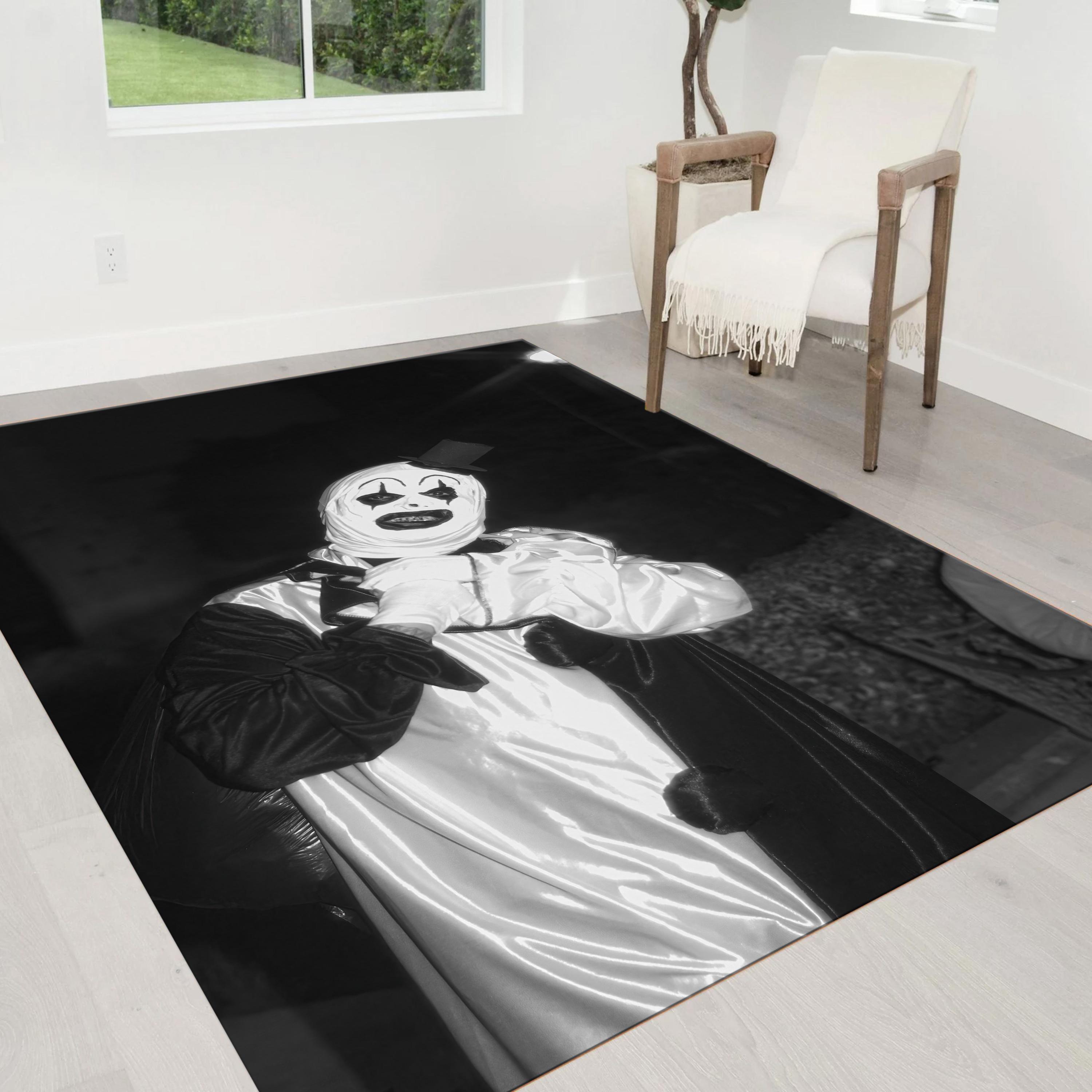 Art the Clown Rugs, Black and White Clown Rugs, Mime Clown Rug, Famous ...