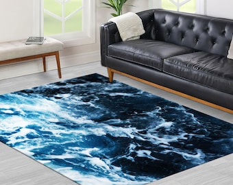 Estetyczne dywany oceaniczne, dywan z motywem morskim, estetyczny dywan oceaniczny, dywan krajobrazowy, dywan antypoślizgowy, dywan ze wzorem, spersonalizowane prezenty,