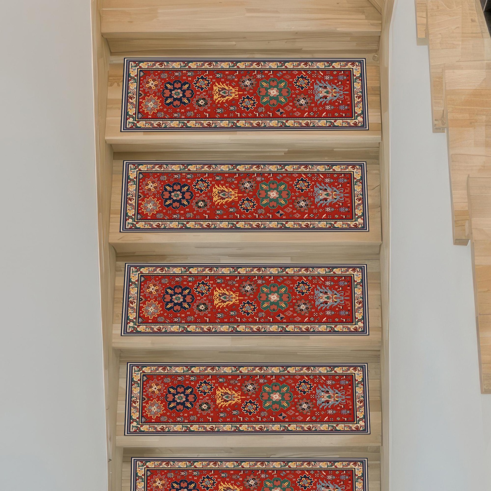 Merida Stair Rug Oriental Stair Tread Rug, Red Turkish Runner Mat, Non-slip Carpet for ...