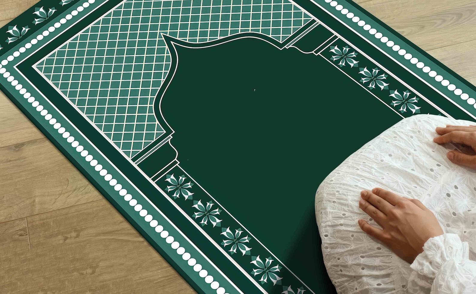 Green Prayer Rug, White Prayer Rug, Prayer Rug, Worship Rug, Modern Rug ...