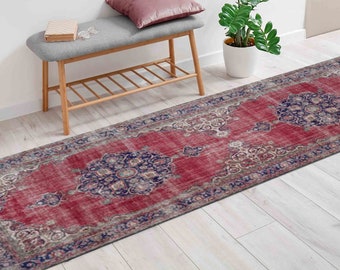 Red Rug, Ethnic Pattern Rug, Faded Rug, Moroccan Design Rugs, Turkish Rug, Outdoor Rug, Salon Rug, Living Room Rug, Customs Rug, Runner Rug,