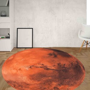 Dywany Mars, nowoczesne dywany, dywan z motywem kosmicznym, dywanik z widokiem, spersonalizowany dywan, duży dywan, dywan ślubny, miękki dywan, okrągły dywan, dywanik salonowy, dywanik Planet, zdjęcie 3