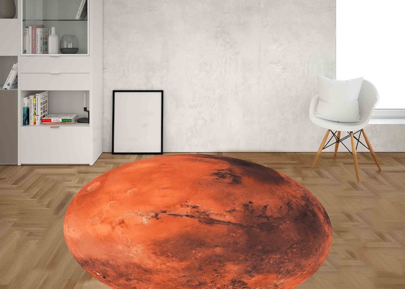 Dywany Mars, nowoczesne dywany, dywan z motywem kosmicznym, dywanik z widokiem, spersonalizowany dywan, duży dywan, dywan ślubny, miękki dywan, okrągły dywan, dywanik salonowy, dywanik Planet, zdjęcie 3