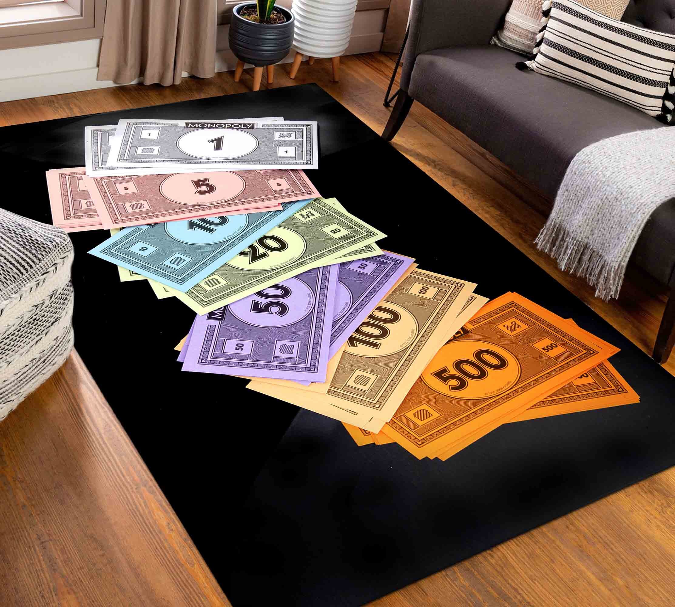 Monopaly Rug Monopoly Money Rug: Colorful Game Room Decor, Machine Washable - Etsy