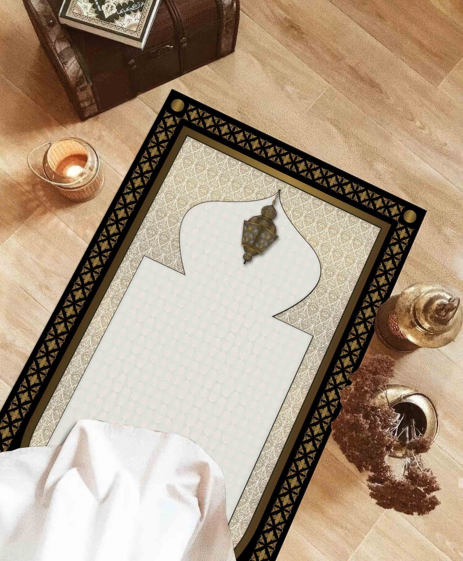 Premium Prayer Rug Gold Prayer Rug, Beige Prayer Rug, Prayer Rug, Luxury Prayer Rug ...