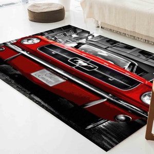 Ford Mustang Shelby Rugs, Shelby Rug, Man Cave Rug, Garage Rug, Gift For Him, Entry Rug, Front Door Rug, Easy To Clean Rug, Luxury Rug, image 4