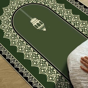 Green Prayer Rug, Worship Rug, Prayer Rug, Modern Rug, Elegant Design ...
