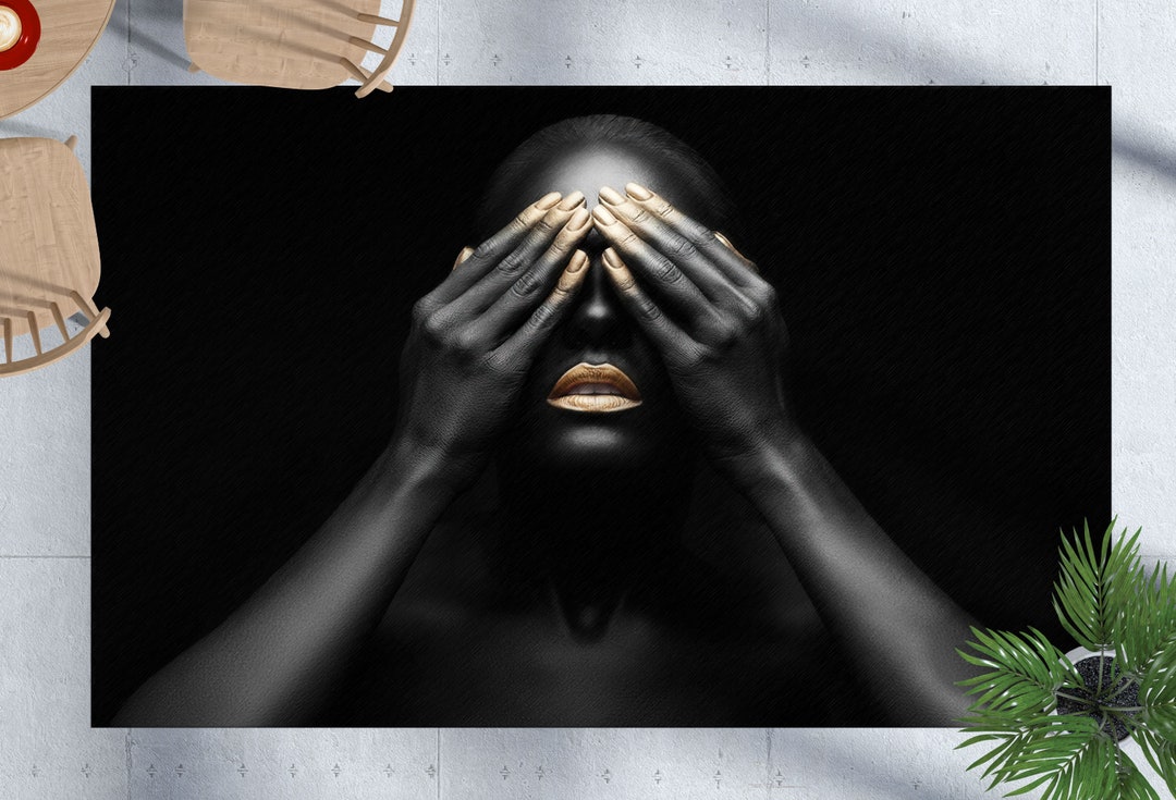 Black Woman Rug, Shimmery Rugs, Black Girl Rugs, Ethnic Rugs, African ...