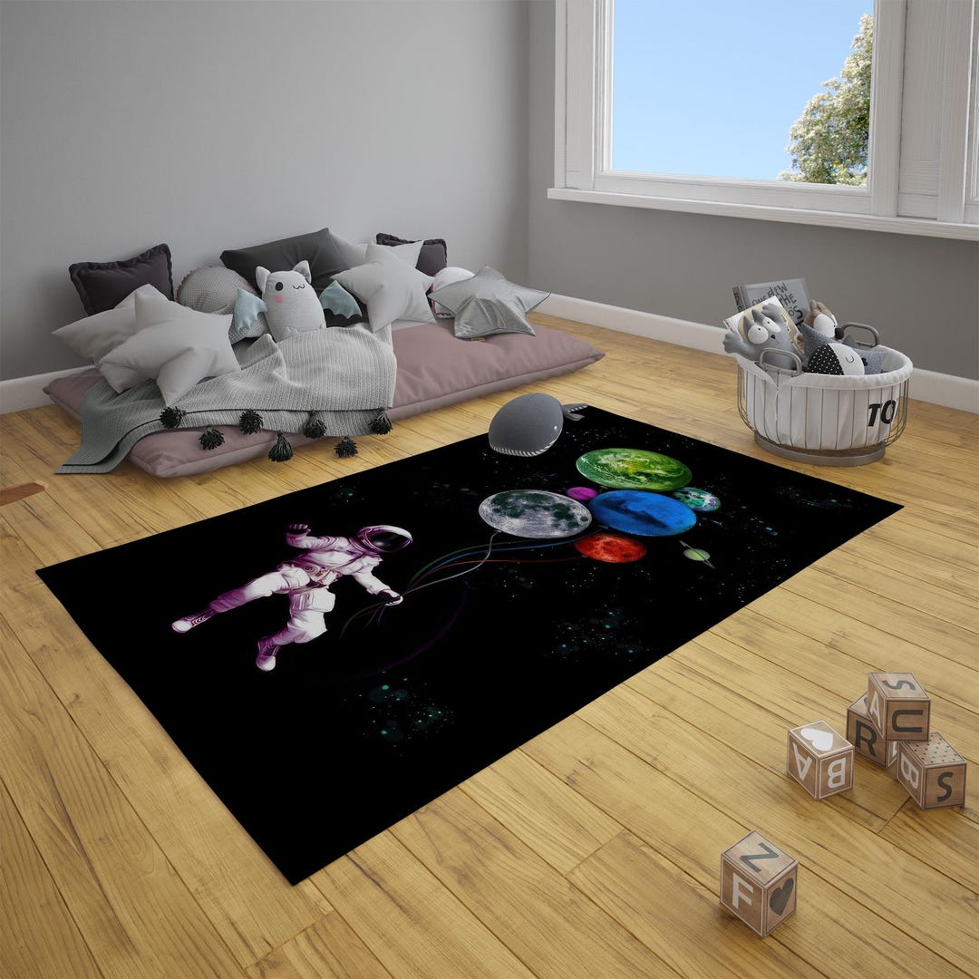 Astronaut Rug, Space Rug, Moon Rug, Earth Rug, Planet Rug, Galaxy Rug ...