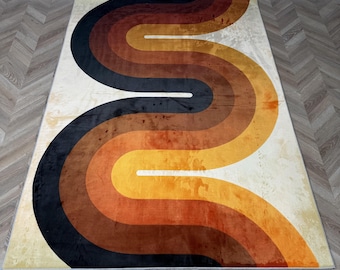 Scandinavian Style Rugs, Trendy Rugs, Orange Rug, Modern Rug, Small Rug, Outdoor Rug, Office Rug, Living Room Rug, Housewarming Gift,