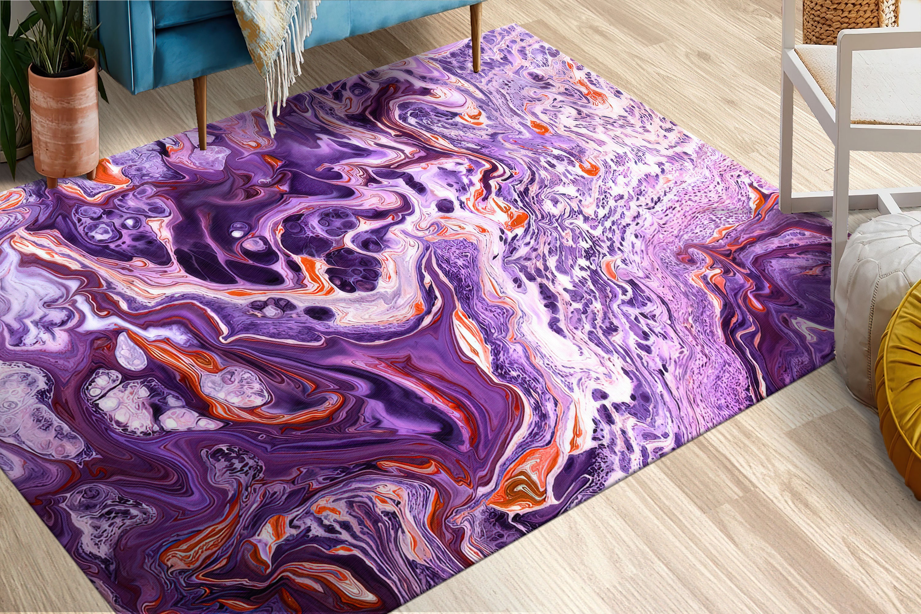 Wallphantom DIY Teppich Knüpfset Lila Lavendel - Bastelset Für Wandteppich 52x38cm