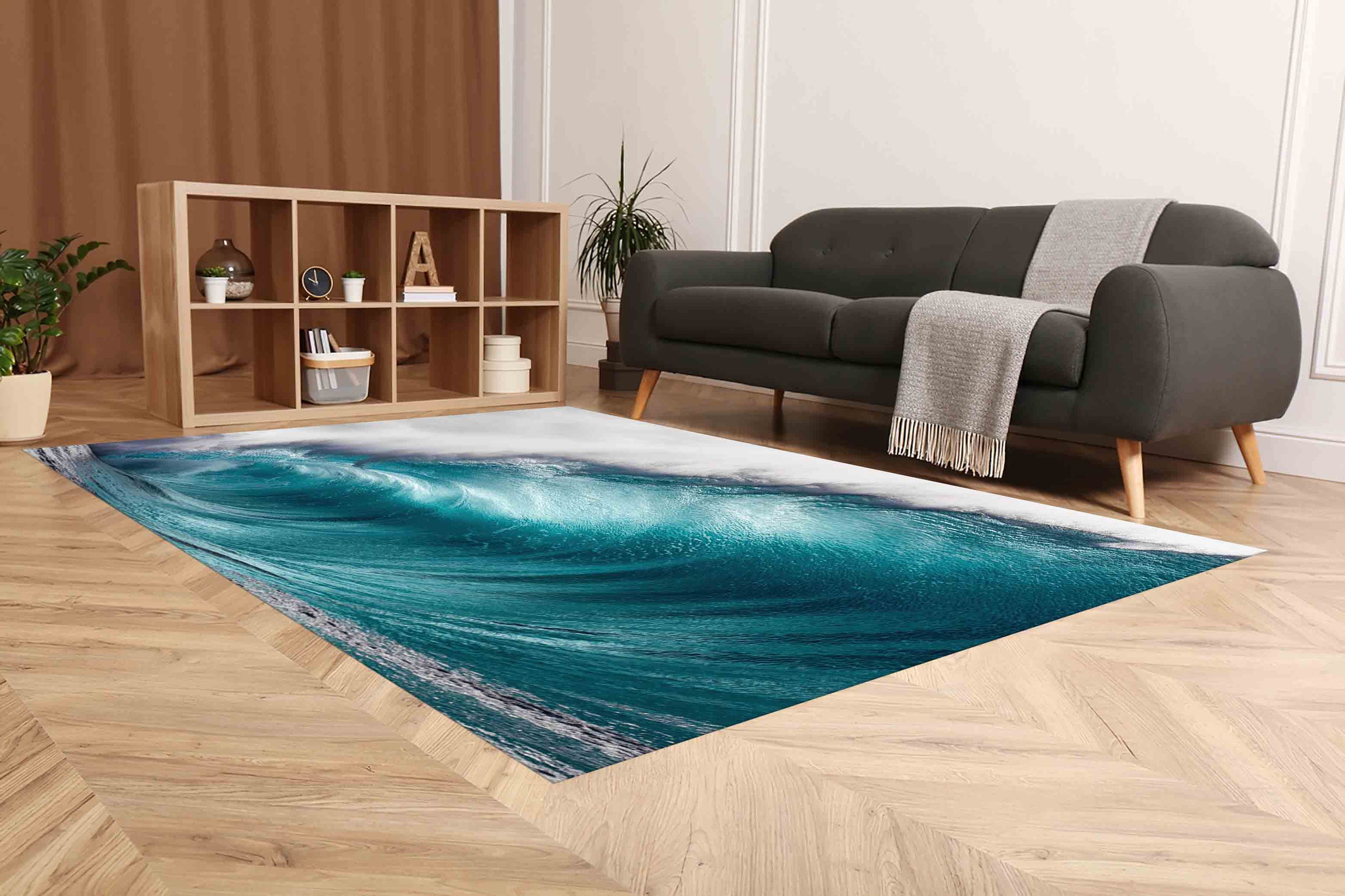 Wave Rugs Water Wave Rugs, Ocean Rugs, Blue Rugs, Landscape Rugs, Gift Rug, Thin ...