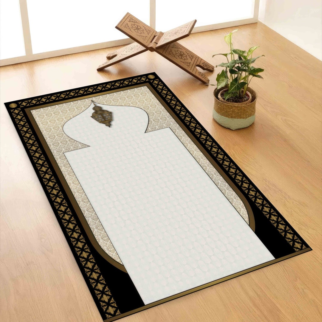 Premium Prayer Rug Gold Prayer Rug, Beige Prayer Rug, Prayer Rug, Luxury Prayer Rug ...