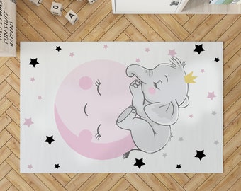 Small Elephant Rug, Cute Elephant Rug, Elephant Rug, Kids Room Rugs, Soft Decor Rug, Outdoor Rug, Step Rug, Bedroom Rug, Anti-Slip Carpet,