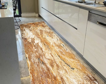 Brown Tones Travertine Rug, Stone Rug, Brown Marble Rug, Alcohol Ink Rugs, Luxury Rug, Small Rug, Cool Rug, Personalized Gifts, Large Rug,