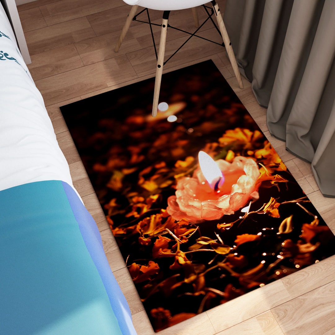Lighted Rug Candle Rug, Lighted Candle Rugs, Motivational Rug, Stair Rug, Brown ...