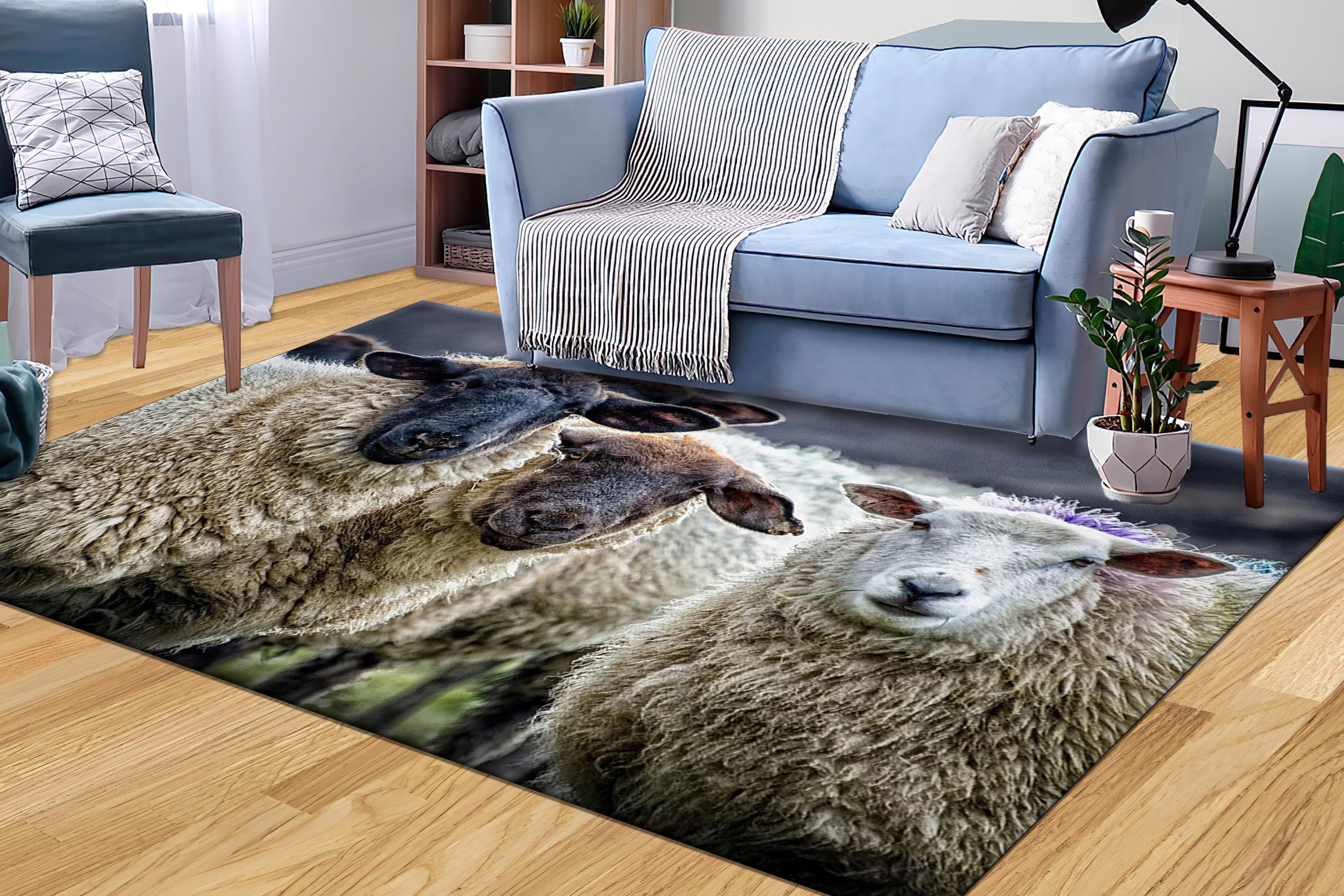 Sheep Rugs, Farm Rugs, Farmhouse Rugs, Animal Rugs, Kitchen Rug