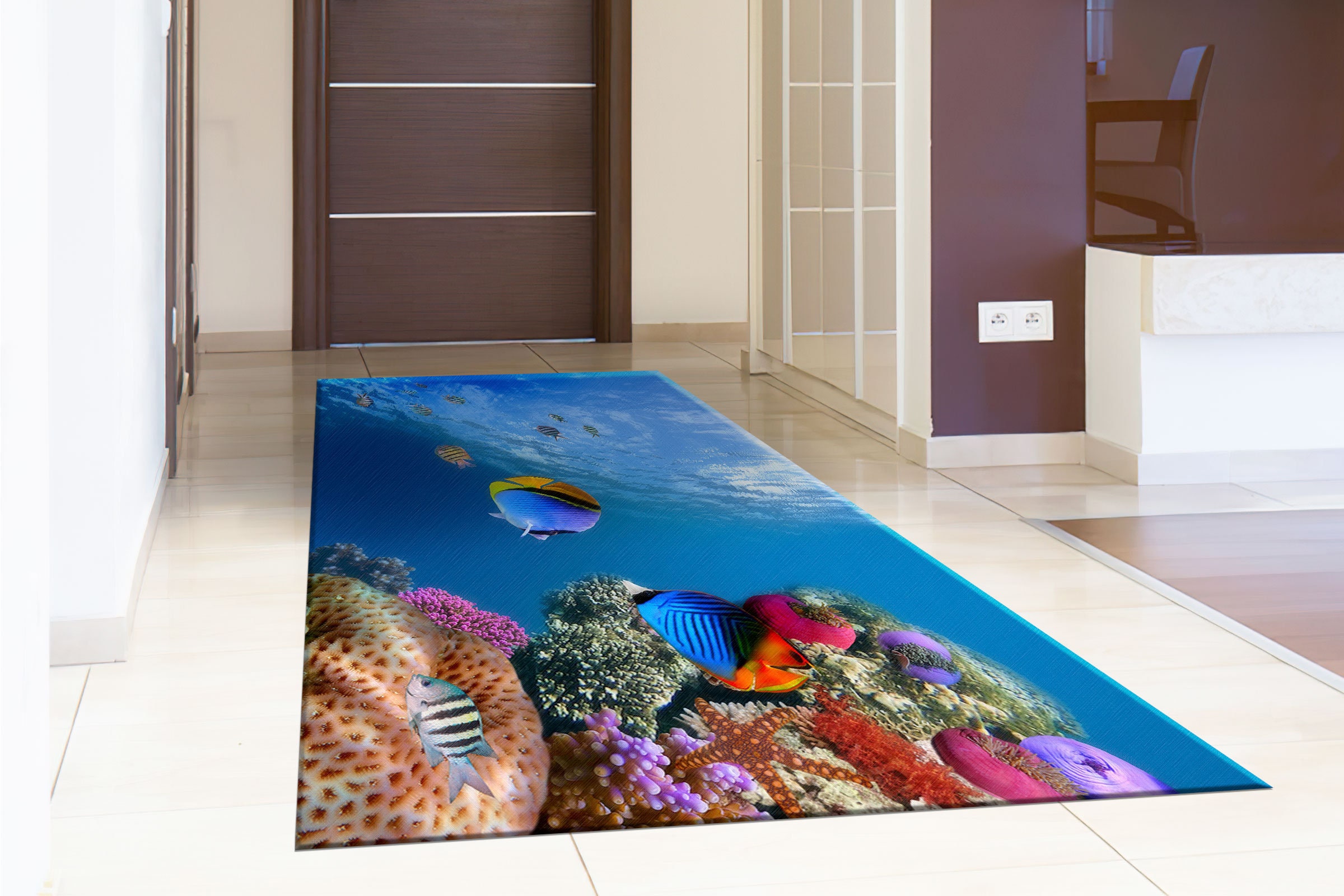 Underwater Fish View Rugs, Blue Rug, Underwater Rug, Animal Rugs ...