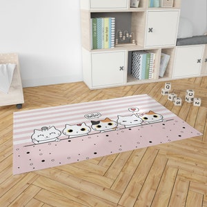 Cat Rug, Cute Cats Rugs, Kids Rug, Housewarming Gift, Gift For Him, Door Mat, Classic Rug, Office Rug, Car Mat, Pet Friendly Rug,