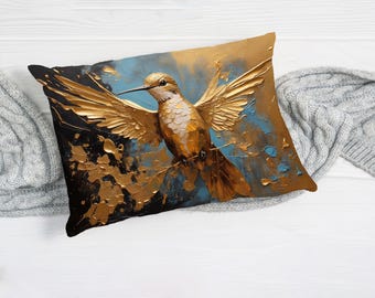 Cuscino personalizzato, federa per cuscino, federa moderna, federa per cuscino con colibrì, federa per cuscino con uccello, federa per cuscino con animali, regalo di inaugurazione della casa,