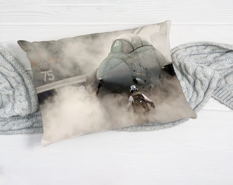 Man Cave Pillow, Soft Pillow, Modern Cushion Case, Gift For The Home, Jet Cushion, Pillow Cover, Plane Pillow Cover, Printed Fabric,