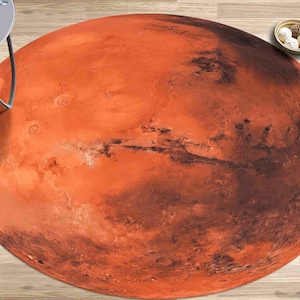 Dywany Mars, nowoczesne dywany, dywan z motywem kosmicznym, dywanik z widokiem, spersonalizowany dywan, duży dywan, dywan ślubny, miękki dywan, okrągły dywan, dywanik salonowy, dywanik Planet, zdjęcie 1