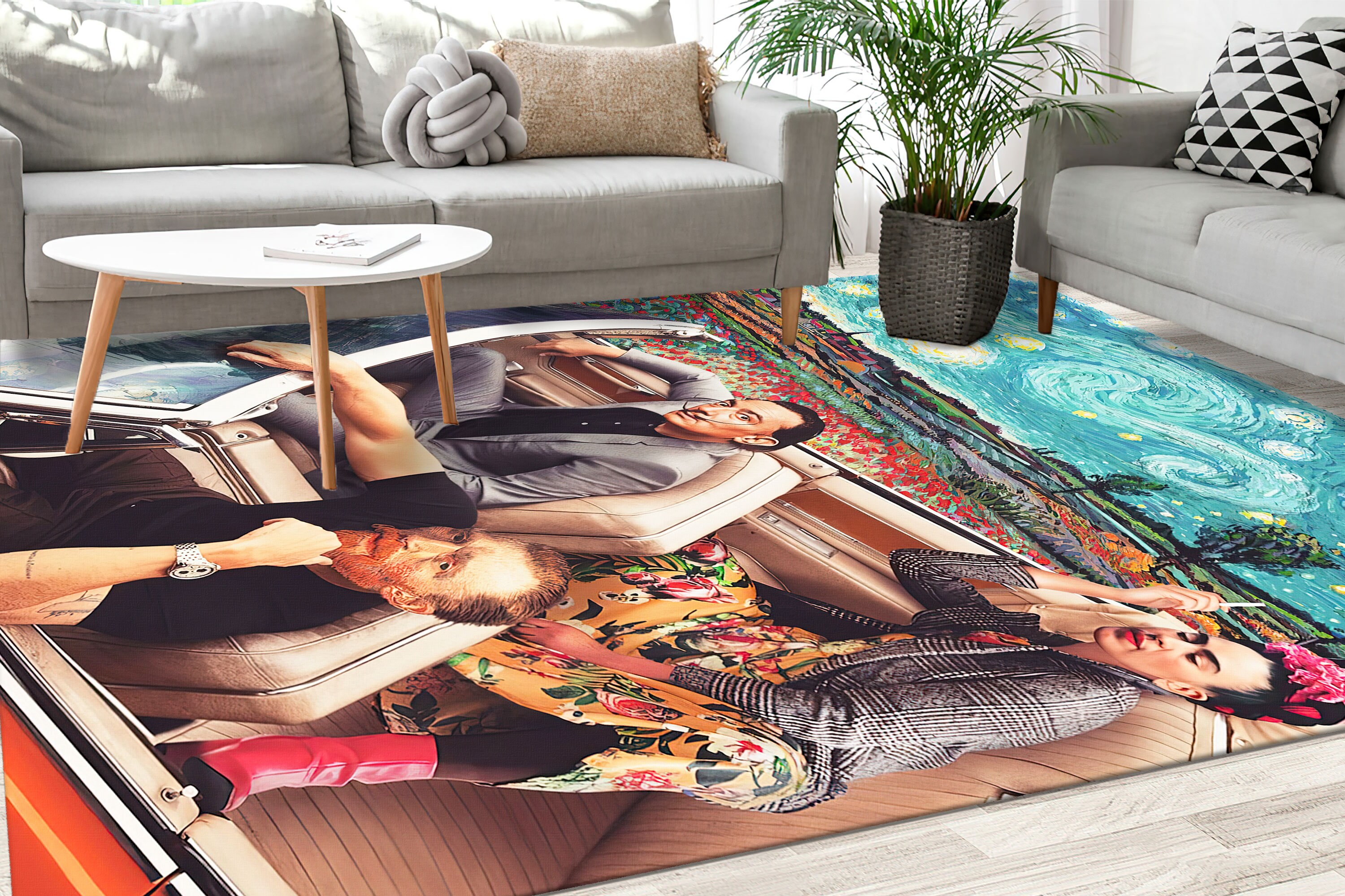 Frida Van Gogh Dali Rug, Reproduction Rug, Contemporary Rugs, Famous ...