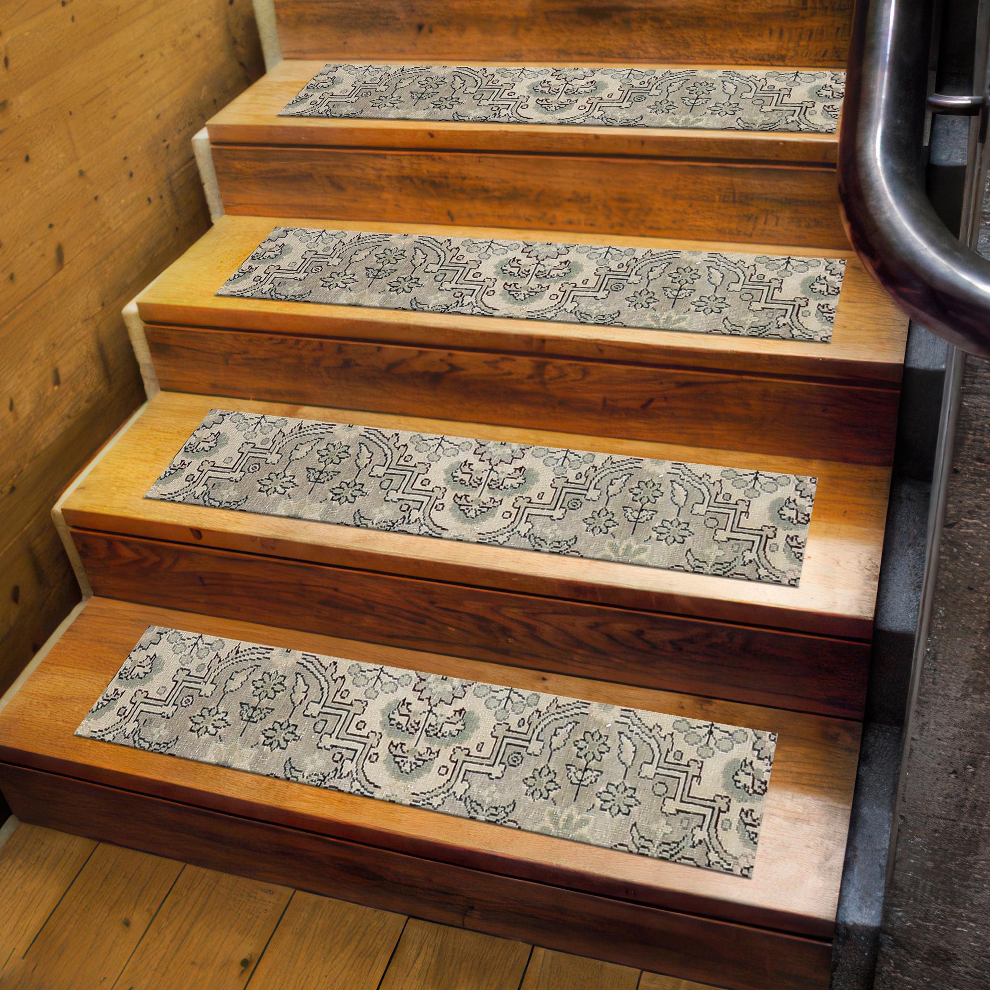 Aztec Pattern Stair Tread Rug, Washable Non Slip Carpet Mat for Wooden ...