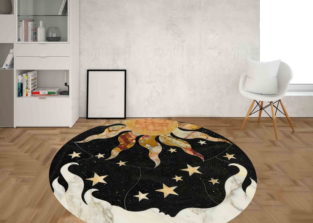 Alfombra de astrología alfombras de sol y luna alfombras Etsy España