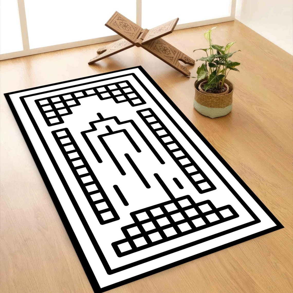 Prayer Rug, White Prayer Rug, Worship Rug, Ramadan Rug, Machine ...