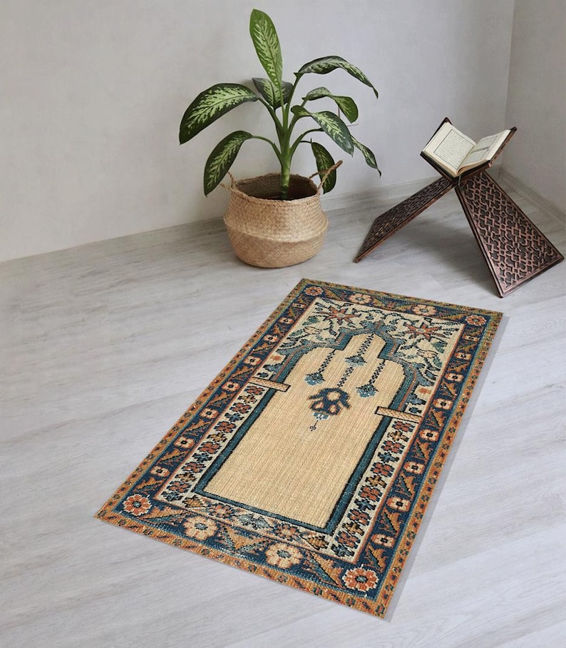 Musim Rugs Ivory Mihrab Islamic Prayer Rug, Anatolian Prayer, Traditional Muslim ...